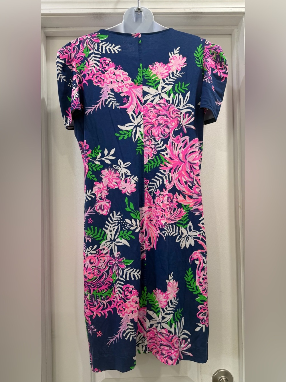 Lilly Pulitzer Aleece Dress Size Medium Oyster Bay Navy Ruffle Your Feathers - Picture 2 of 13